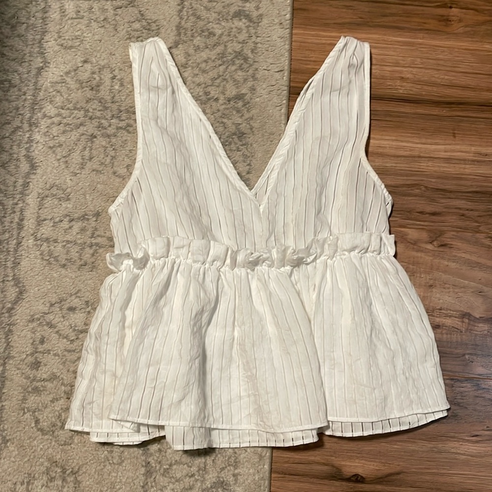 White Peplum Top